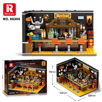 Reobrix Triangular Old Bar Scene 66304 Brick Yapım Seti - Thumbnail