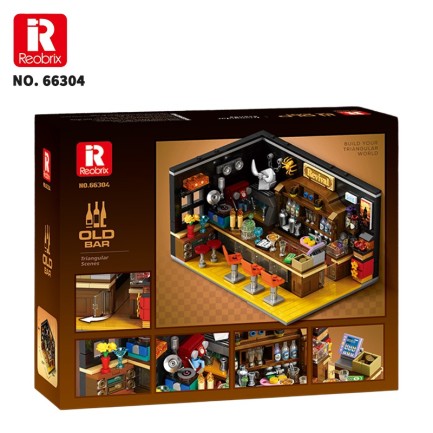 Reobrix Triangular Old Bar Scene 66304 Brick Yapım Seti - Thumbnail