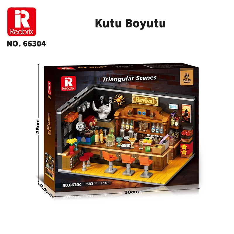 Reobrix Triangular Old Bar Scene 66304 Brick Yapım Seti