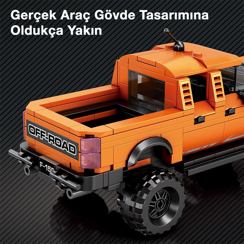 Reobrix Technic 827 Ford F-150 Raptor Kamyon Araba Yaratıcı Yapı Blok Seti Building Blocks - 423 Parça