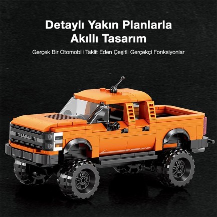 Reobrix Technic 827 Ford F-150 Raptor Kamyon Araba Yaratıcı Yapı Blok Seti Building Blocks - 423 Parça - Thumbnail