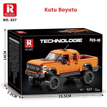 Reobrix Technic 827 Ford F-150 Raptor Kamyon Araba Yaratıcı Yapı Blok Seti Building Blocks - 423 Parça - Thumbnail