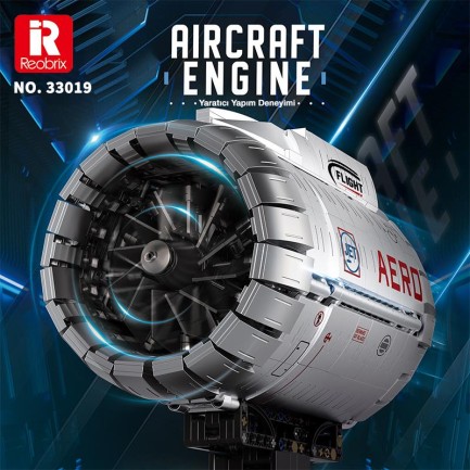 Reobrix Technic 33019 Uçak Motoru (Aircraft Engine) Batarya&Motorlu Yaratıcı Yapı Blok Seti Building Blocks - 1813 Parça - Thumbnail