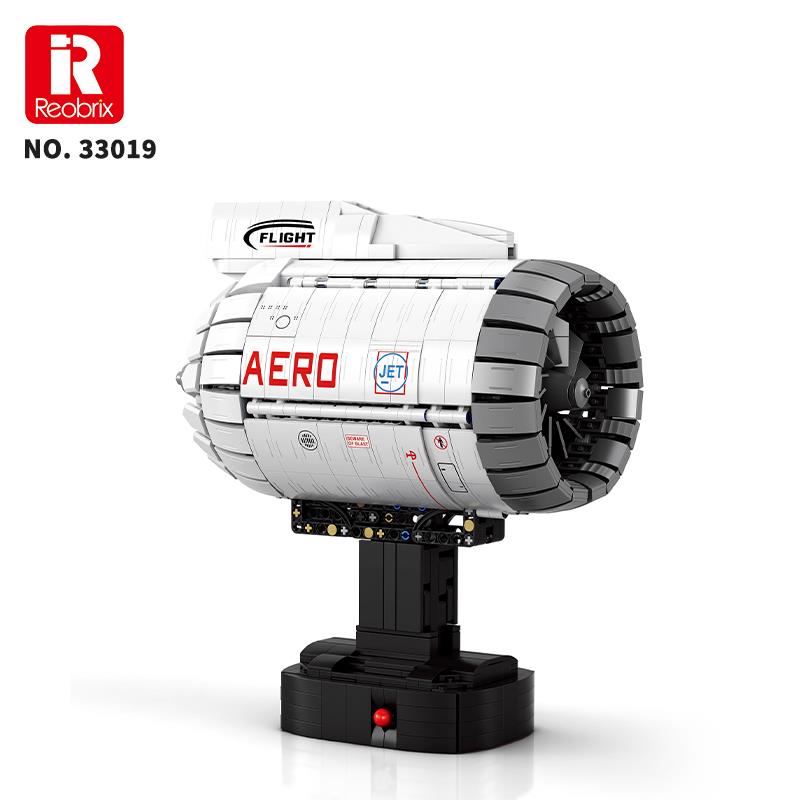 Reobrix Technic 33019 Uçak Motoru (Aircraft Engine) Batarya&Motorlu Yaratıcı Yapı Blok Seti Building Blocks - 1813 Parça