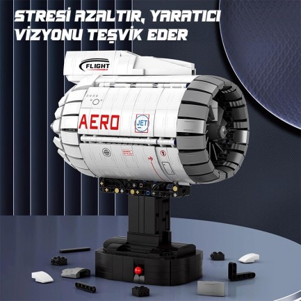 Reobrix Technic 33019 Uçak Motoru (Aircraft Engine) Batarya&Motorlu Yaratıcı Yapı Blok Seti Building Blocks - 1813 Parça - Thumbnail