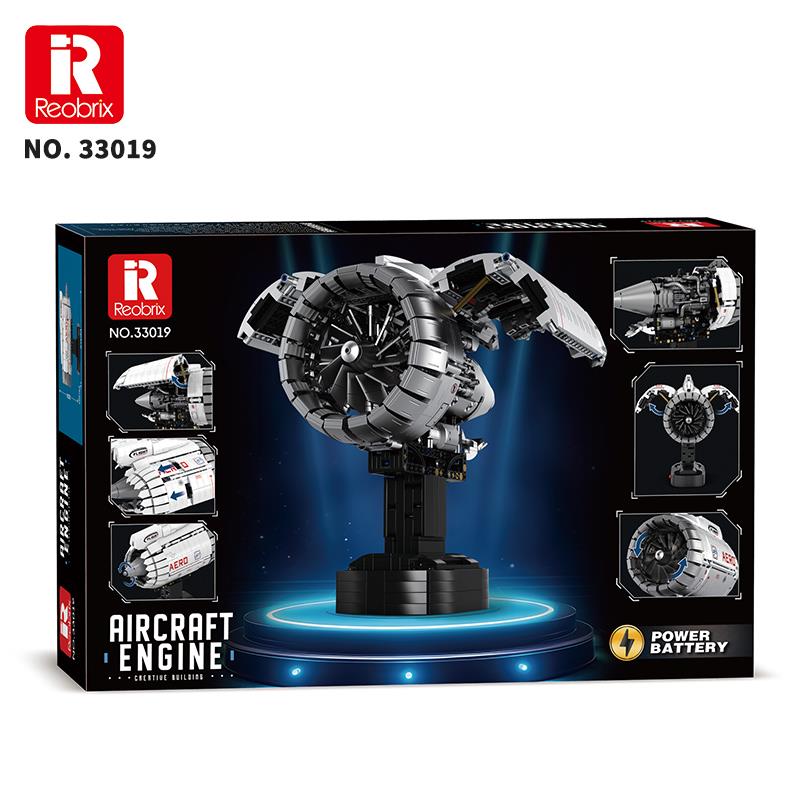 Reobrix Technic 33019 Uçak Motoru (Aircraft Engine) Batarya&Motorlu Yaratıcı Yapı Blok Seti Building Blocks - 1813 Parça