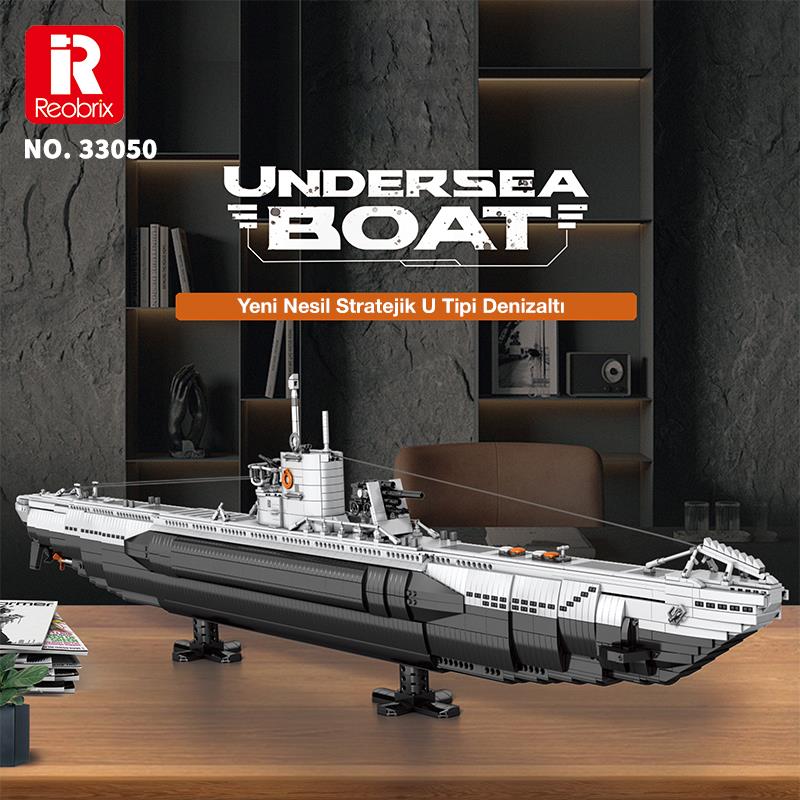 Reobrix 33050 Denizaltı Yaratıcı Yapı Blok Seti Building Blocks (Strategic U-Type Submarine)-3624Parça