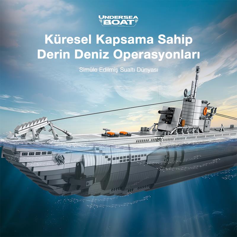 Reobrix 33050 Denizaltı Yaratıcı Yapı Blok Seti Building Blocks (Strategic U-Type Submarine)-3624Parça