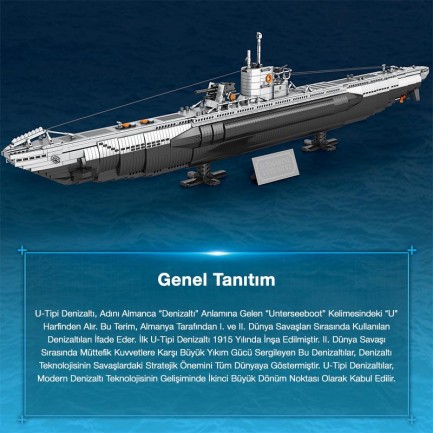 Reobrix 33050 Denizaltı Yaratıcı Yapı Blok Seti Building Blocks (Strategic U-Type Submarine)-3624Parça - Thumbnail