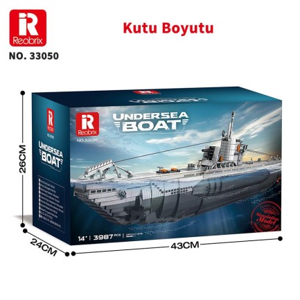 Reobrix 33050 Denizaltı Yaratıcı Yapı Blok Seti Building Blocks (Strategic U-Type Submarine)-3624Parça - Thumbnail