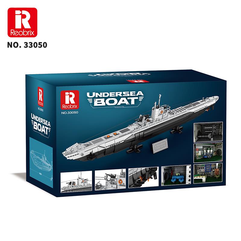 Reobrix 33050 Denizaltı Yaratıcı Yapı Blok Seti Building Blocks (Strategic U-Type Submarine)-3624Parça