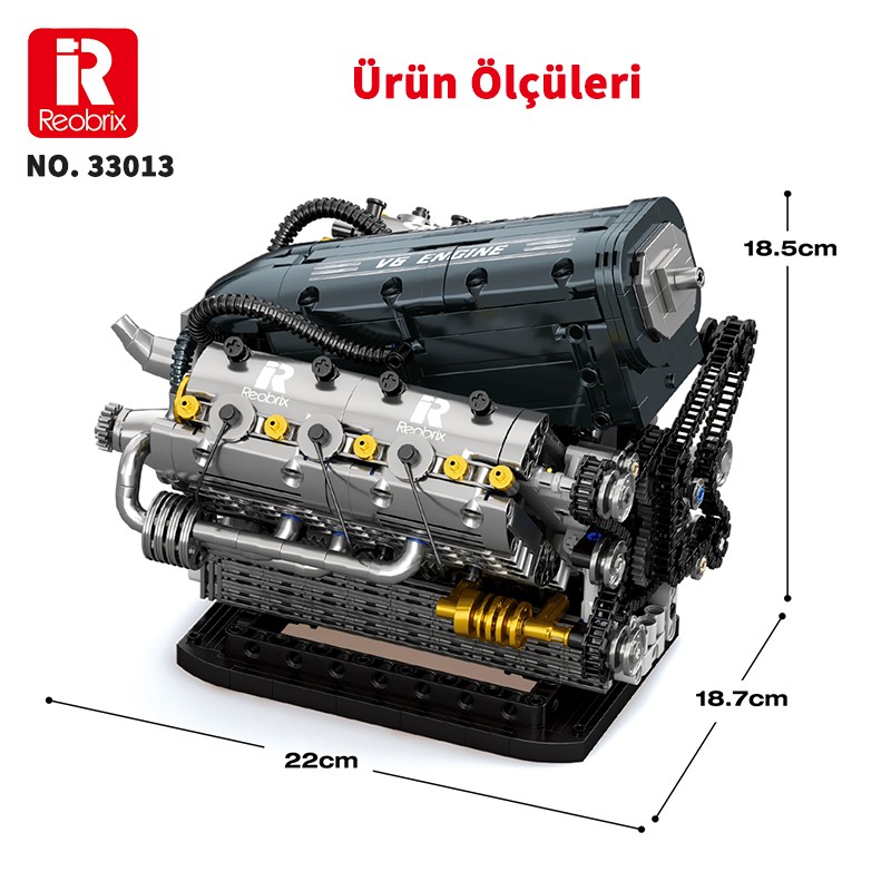 Reobrix V6 Engine 33013 Brick Yapım Seti
