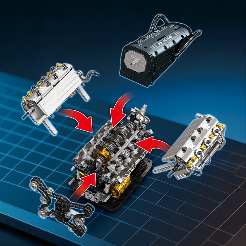 Reobrix V6 Engine 33013 Brick Yapım Seti