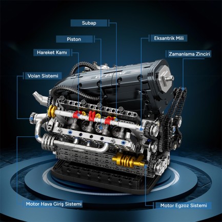 Reobrix V6 Engine 33013 Brick Yapım Seti - Thumbnail