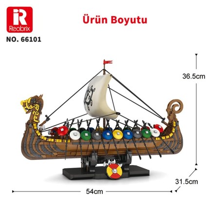 Reobrix Viking Ship 66101 Brick Yapım Seti - Thumbnail