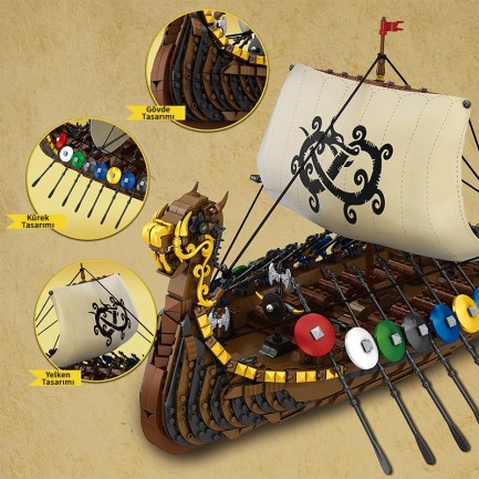 Reobrix Viking Ship 66101 Brick Yapım Seti - Thumbnail