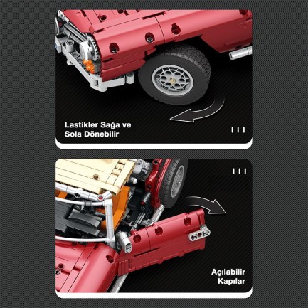 Reobrix Vintage Car Dynamic Version Mercedes-Benz 280 SL 11005-D Brick Yapım Seti - Thumbnail