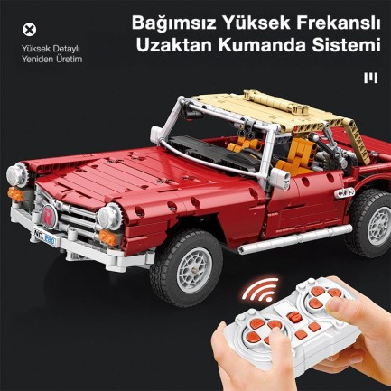 Reobrix Technic 11005-D Mercedes Benz 280SL Araba Kumanda&Motorlu Yaratıcı Yapı Blok Seti Building Blocks - 1578 Parça - Thumbnail