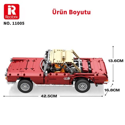 Reobrix Technic 11005 Mercedes Benz 280SL Araba Yaratıcı Yapı Blok Seti Building Blocks - 1578 Parça - Thumbnail