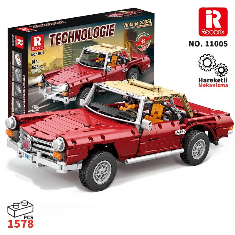 Reobrix Technic 11005 Mercedes Benz 280SL Araba Yaratıcı Yapı Blok Seti Building Blocks - 1578 Parça