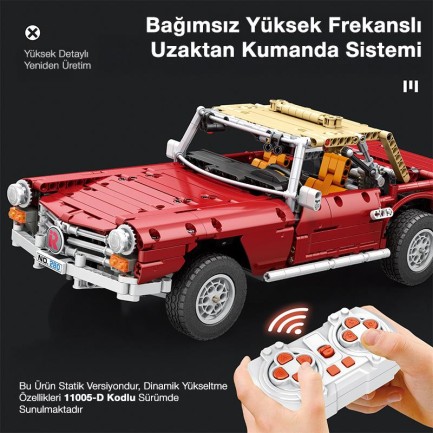 Reobrix Technic 11005 Mercedes Benz 280SL Araba Yaratıcı Yapı Blok Seti Building Blocks - 1578 Parça - Thumbnail
