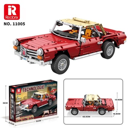 Reobrix Technic 11005 Mercedes Benz 280SL Araba Yaratıcı Yapı Blok Seti Building Blocks - 1578 Parça - Thumbnail