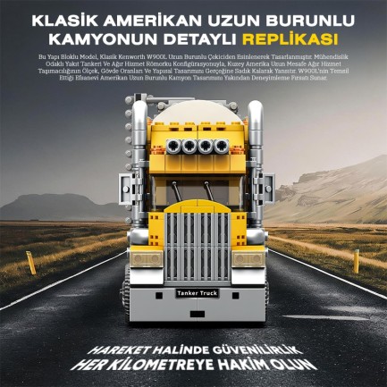 Reobrix W900L Fuel Tanker 841 Brick Yapım Seti - Thumbnail