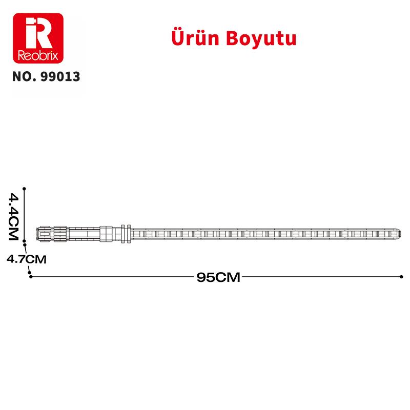 Reobrix 99013 Işın Kılıcı Beyaz Yaratıcı Yapı Blok Seti Building Blocks (Lightsaber) - 606 Parça