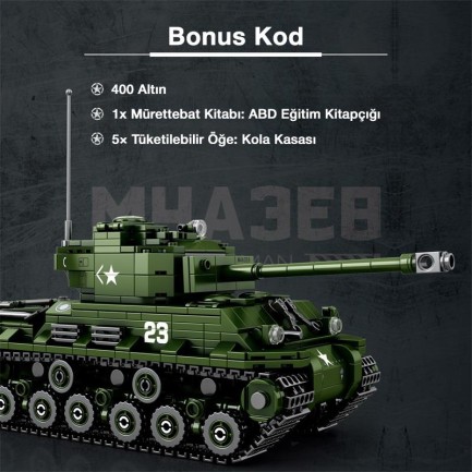 Reobrix 77030 World Of Tanks M4 Sherman Tank M4A3E8 Yaratıcı Yapı Blok Seti Building Blocks - 836 Parça - Thumbnail