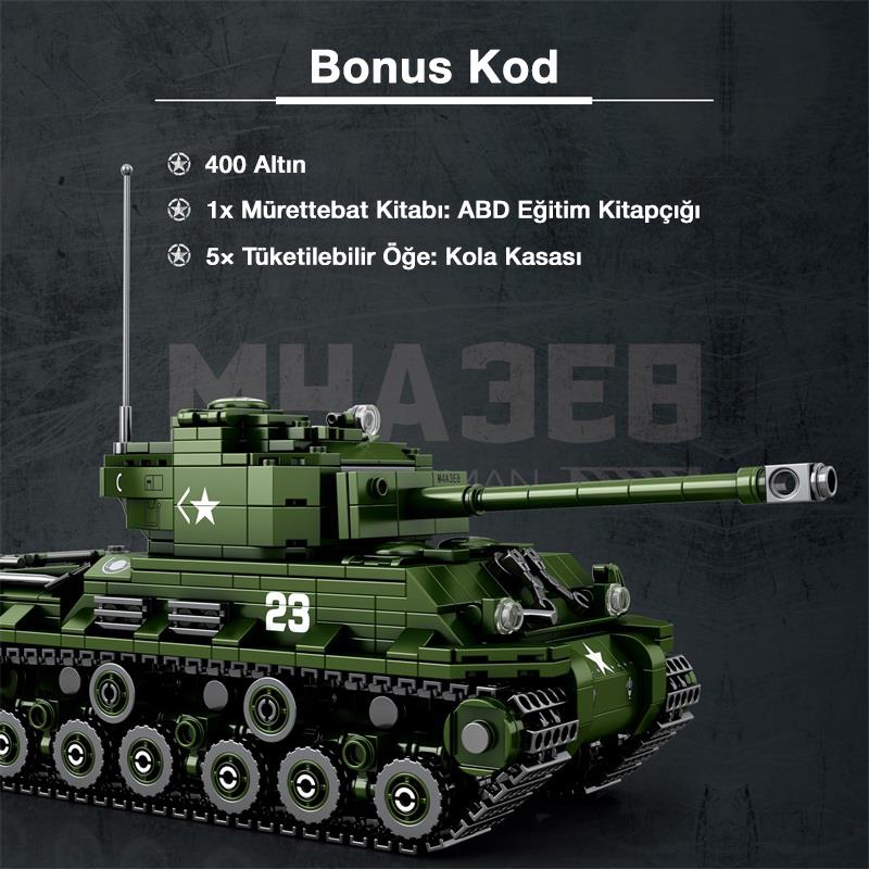 Reobrix 77030 World Of Tanks M4 Sherman Tank M4A3E8 Yaratıcı Yapı Blok Seti Building Blocks - 836 Parça
