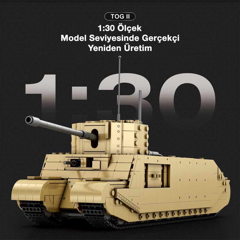 Reobrix 77032 World Of Tanks TOGII İngiliz Ağır Tankı (British Heavy Tank) Yaratıcı Yapı Blok Seti Building Blocks - 1427 Parça