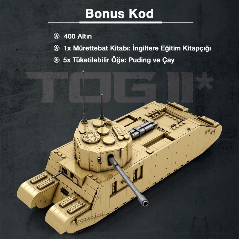 Reobrix 77032 World Of Tanks TOGII İngiliz Ağır Tankı (British Heavy Tank) Yaratıcı Yapı Blok Seti Building Blocks - 1427 Parça