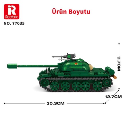 Reobrix 77035 World Of Tanks Çin Orta Tankı Type 59 Yaratıcı Yapı Blok Seti Building Blocks (Chinese Medium Tank) - 748 Parça - Thumbnail