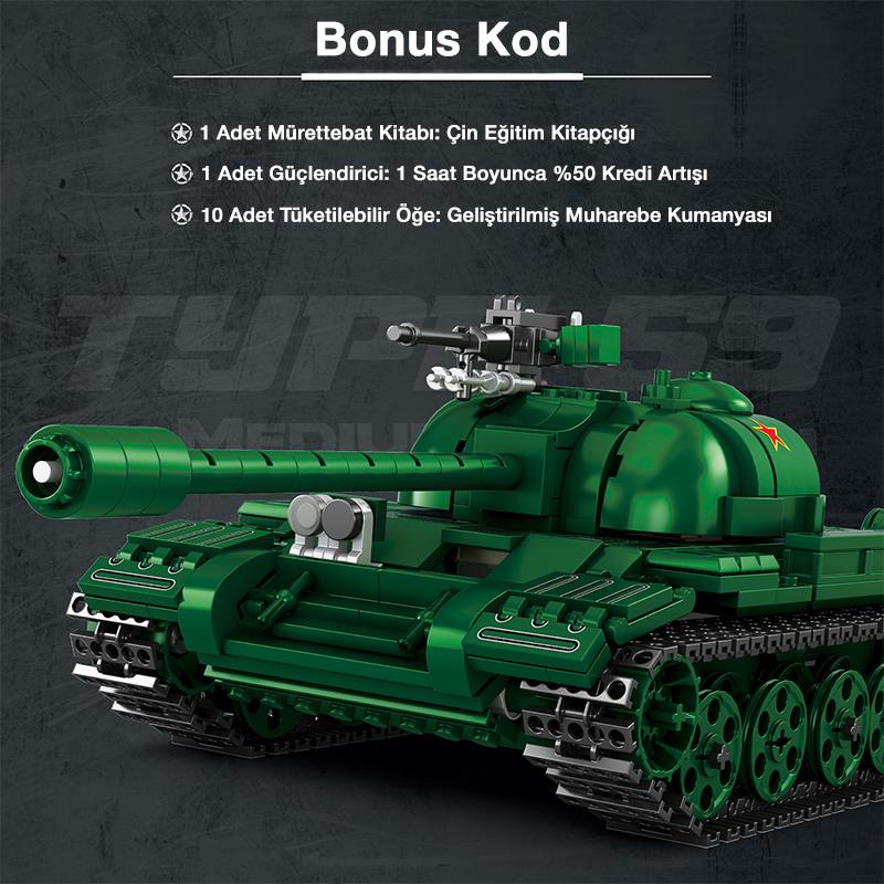 Reobrix 77035 World Of Tanks Çin Orta Tankı Type 59 Yaratıcı Yapı Blok Seti Building Blocks (Chinese Medium Tank) - 748 Parça
