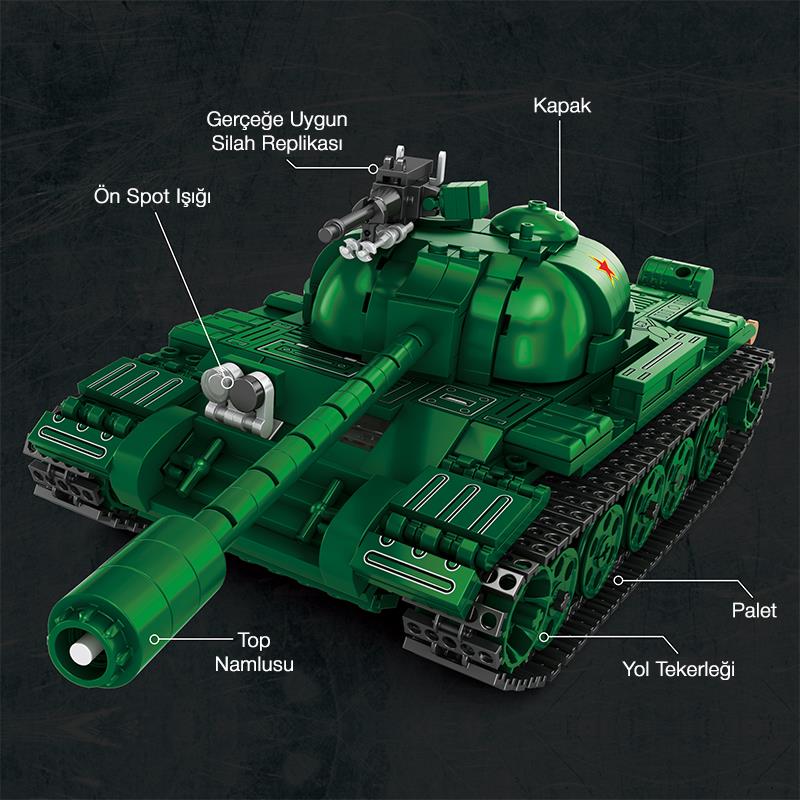 Reobrix 77035 World Of Tanks Çin Orta Tankı Type 59 Yaratıcı Yapı Blok Seti Building Blocks (Chinese Medium Tank) - 748 Parça