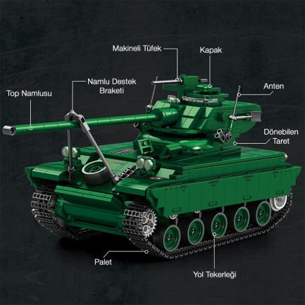 Reobrix 77033 World Of Tanks Fransız Hafif Tankı AMX-13 Yaratıcı Yapı Blok Seti Building Blocks - 1037 Parça - Thumbnail