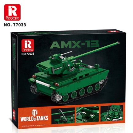 Reobrix 77033 World Of Tanks Fransız Hafif Tankı AMX-13 Yaratıcı Yapı Blok Seti Building Blocks - 1037 Parça - Thumbnail