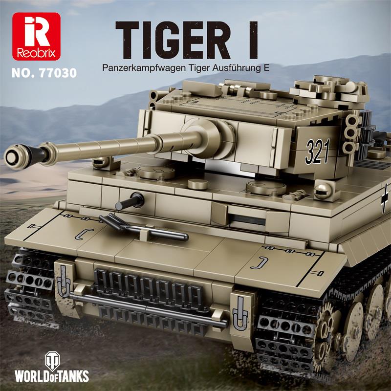Reobrix 77031 World Of Tanks Tiger I Alman Ağır Tankı Yaratıcı Yapı Blok Seti Building Blocks -1138Parça