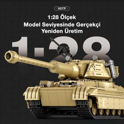Reobrix World of Tanks Polish Heavy Tank 60TP Lewandowskiego 77036 Brick Yapım Seti - Thumbnail