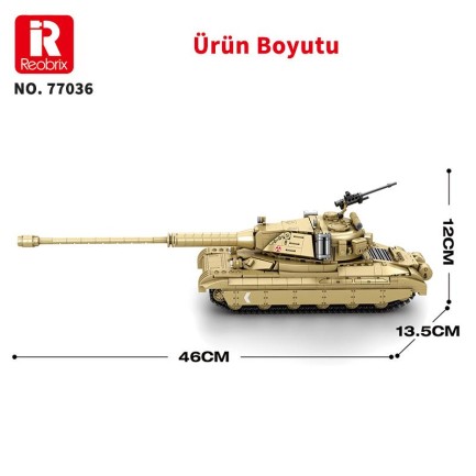 Reobrix 77036 World Of Tanks 60TP Lewandowskiego Tank Yaratıcı Yapı Blok Seti Building Blocks - 1128 Parça - Thumbnail