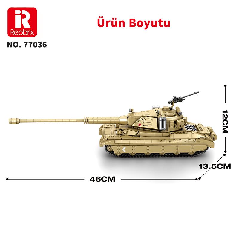 Reobrix 77036 World Of Tanks 60TP Lewandowskiego Tank Yaratıcı Yapı Blok Seti Building Blocks - 1128 Parça
