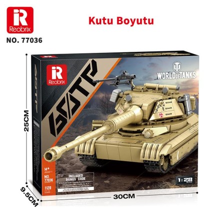 Reobrix 77036 World Of Tanks 60TP Lewandowskiego Tank Yaratıcı Yapı Blok Seti Building Blocks - 1128 Parça - Thumbnail