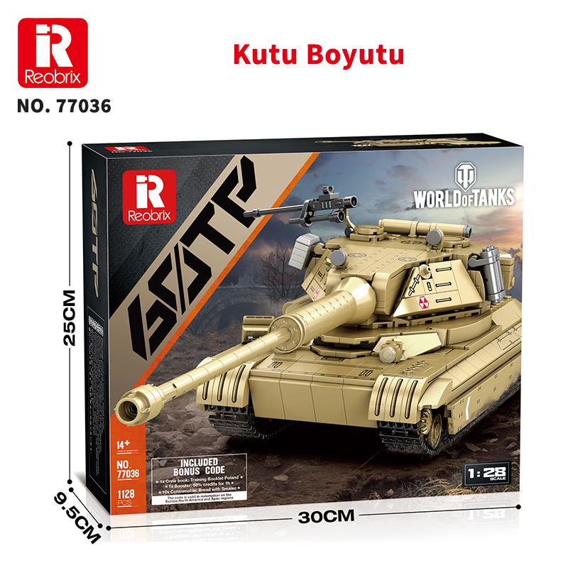 Reobrix 77036 World Of Tanks 60TP Lewandowskiego Tank Yaratıcı Yapı Blok Seti Building Blocks - 1128 Parça