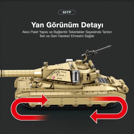 Reobrix 77036 World Of Tanks 60TP Lewandowskiego Tank Yaratıcı Yapı Blok Seti Building Blocks - 1128 Parça - Thumbnail