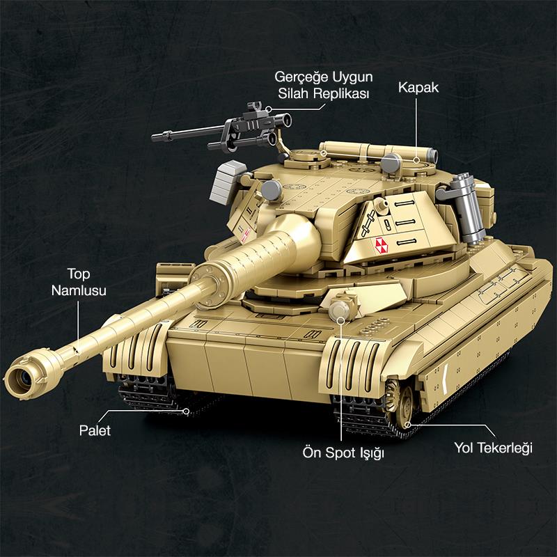 Reobrix 77036 World Of Tanks 60TP Lewandowskiego Tank Yaratıcı Yapı Blok Seti Building Blocks - 1128 Parça