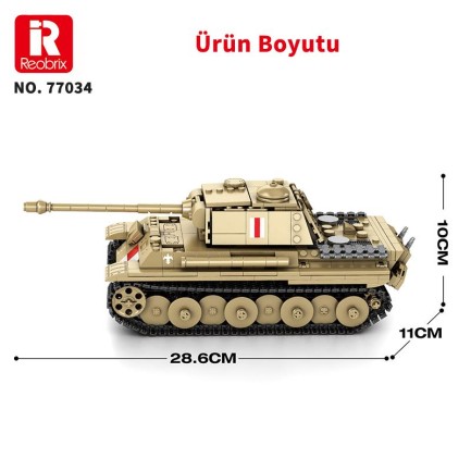 Reobrix 77034 World Of Tanks Pudel Panter Tankı Yaratıcı Yapı Blok Seti Building Blocks - 969 Parça - Thumbnail