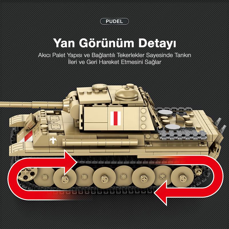 Reobrix 77034 World Of Tanks Pudel Panter Tankı Yaratıcı Yapı Blok Seti Building Blocks - 969 Parça