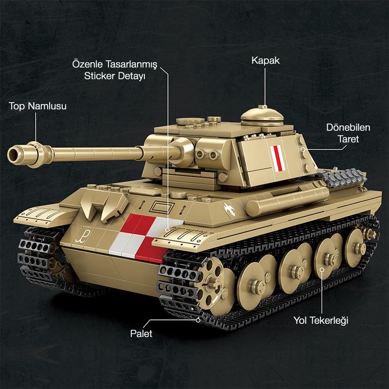 Reobrix 77034 World Of Tanks Pudel Panter Tankı Yaratıcı Yapı Blok Seti Building Blocks - 969 Parça
