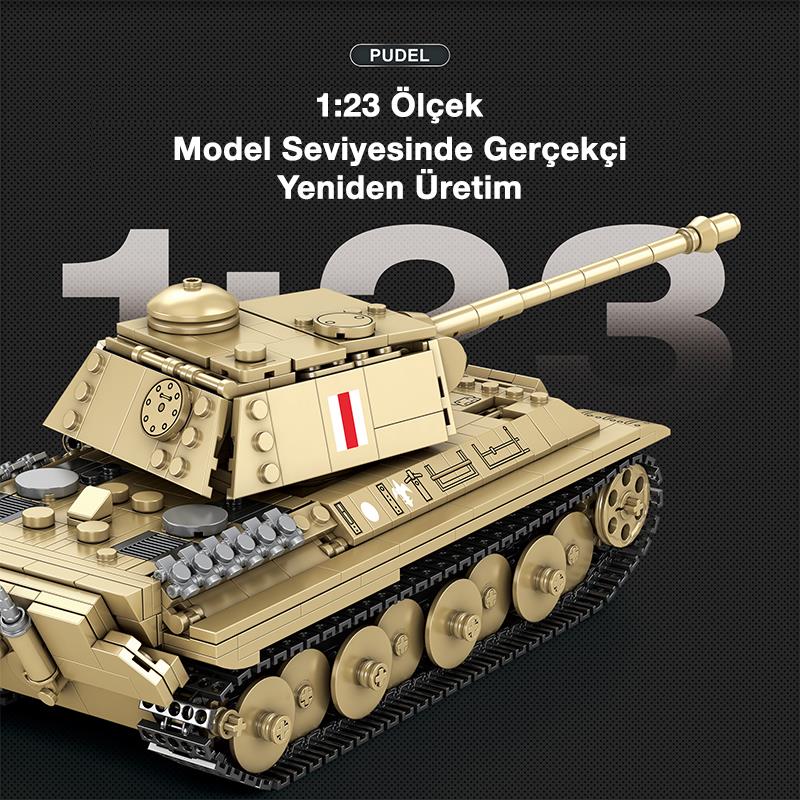 Reobrix 77034 World Of Tanks Pudel Panter Tankı Yaratıcı Yapı Blok Seti Building Blocks - 969 Parça