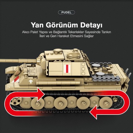 Reobrix 77034 World Of Tanks Pudel Panter Tankı Yaratıcı Yapı Blok Seti Building Blocks - 969 Parça - Thumbnail